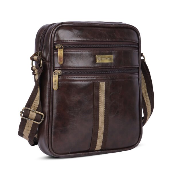 Everyday Essential Synthetic Leather Sling Bag Brown